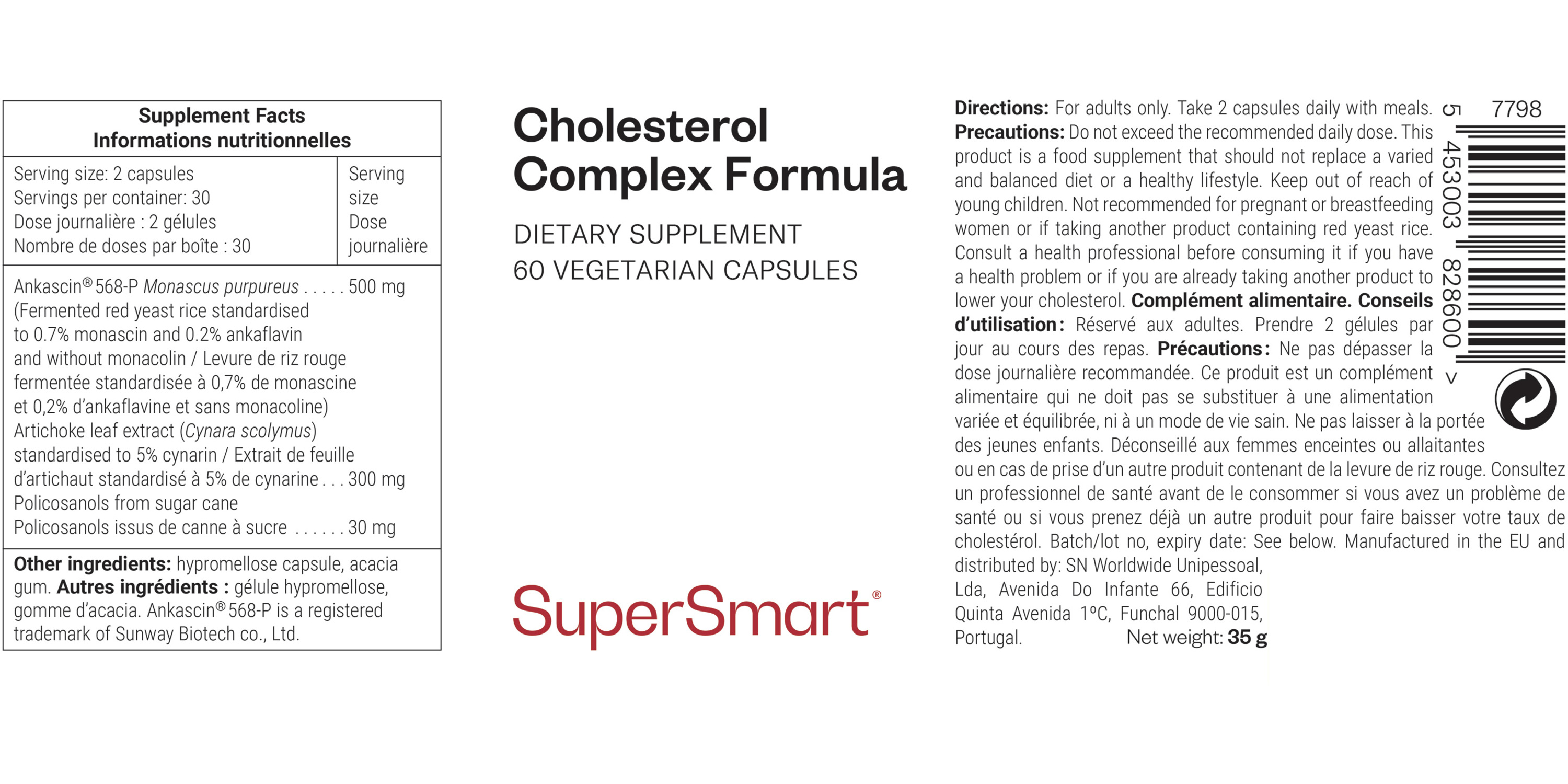 Dietary supplement for healthy cholesterol levels