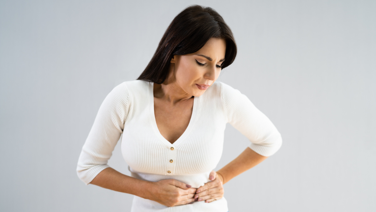 Woman suffering from gastroenteritis 