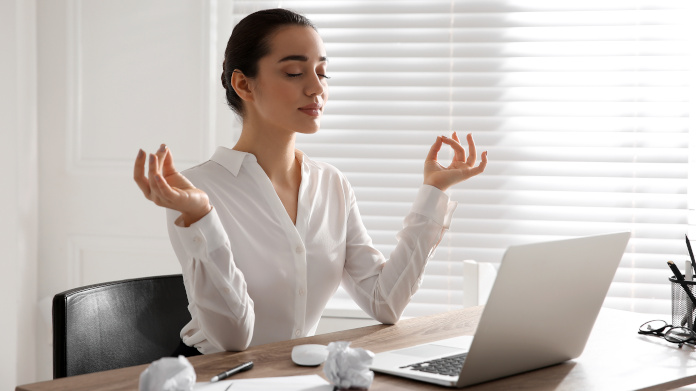 Woman taking anti-stress supplements