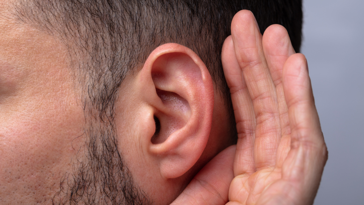 Man with poor hearing